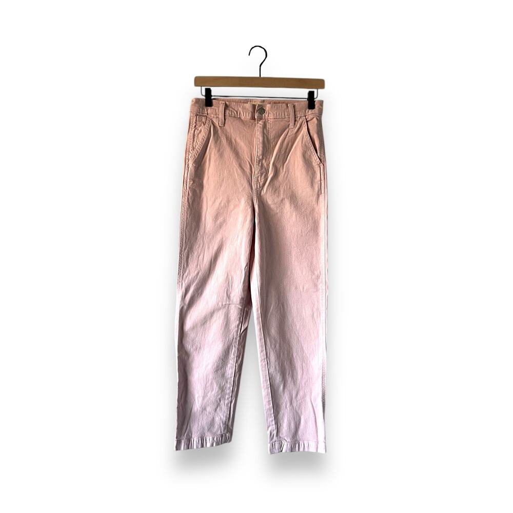 Madewell Light Pink Straight-Leg Mom Jeans – Size 27 Cotton Blend Relaxed Fit